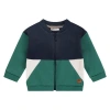 Babyface Colorblock Sweat Cardigan In Green