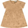 Babyface Floral Eyelet Short Sleeve Dress In Brown