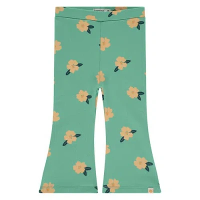 Babyface Floral Print Flared Leggings In Green