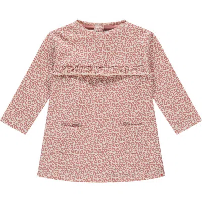 Babyface Leopard Print Long Sleeve Dress In Multi