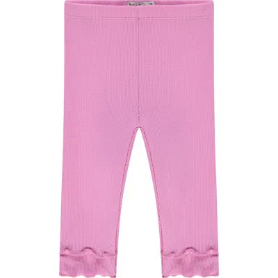 Babyface Lettuce Hem Ribbed Legging In Pink
