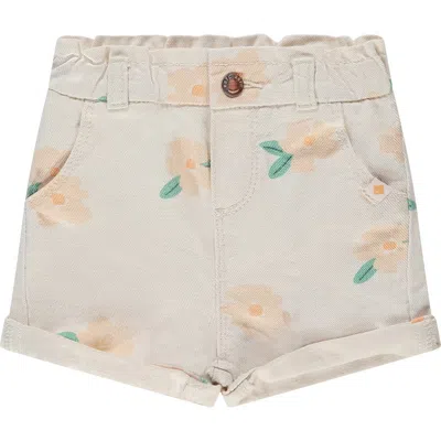 Babyface Paperbag Waist Floral Print Short Print In Neutral