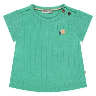 Babyface Pointelle Short Sleeve Top In Green