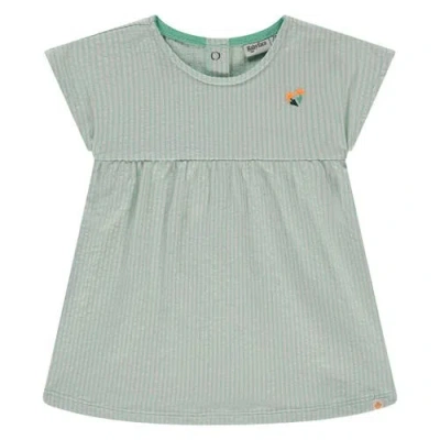 Babyface Short Sleeve Striped Dress In Green