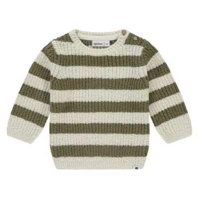 Babyface Stripe Knit Sweater In Green