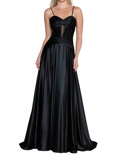 Babyfox Stunning Moment Sweetheart Twist A-line Gown In Black