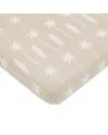 Babyletto All Stages Midi Crib Sheet In Gots Certified Organic Muslin Cotton In Beach Bum
