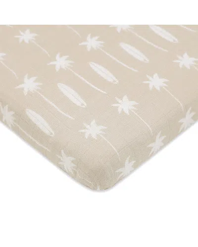 Babyletto All Stages Midi Crib Sheet In Gots Certified Organic Muslin Cotton In Beach Bum