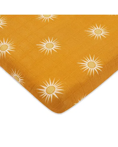 Babyletto All Stages Midi Crib Sheet In Gots Certified Organic Muslin Cotton In Golden Hour