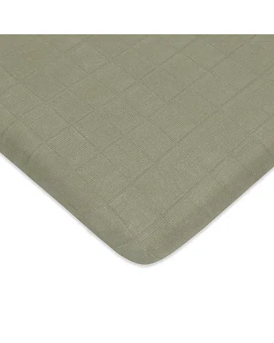 Babyletto All Stages Midi Crib Sheet In Gots Certified Organic Muslin Cotton In Matcha