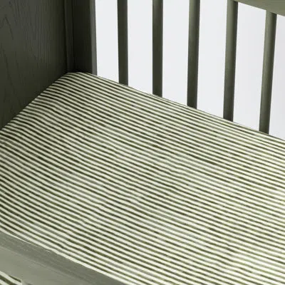 Babyletto All-stages® Midi Crib Sheet In Gots Certified Organic Brushed Cotton By Nate Berkus In Green
