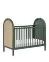Babyletto Bondi Cane 3 In 1 Convertible Crib In Forest Green With Natural Cane