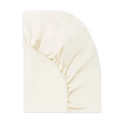 Babyletto Crib Sheet In Gots Certified Organic Brushed Cotton In Cream