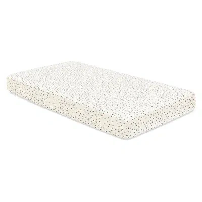 Babyletto Crib Sheet In Gots Certified Organic Brushed Cotton In Ivory With Navy Stars