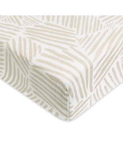 Babyletto Crib Sheet In Gots Certified Organic Muslin Cotton In Oat Stripe