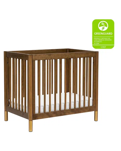 Babyletto Gelato 4-in-1 Convertible Mini Crib In Natural Walnut / Gold Feet