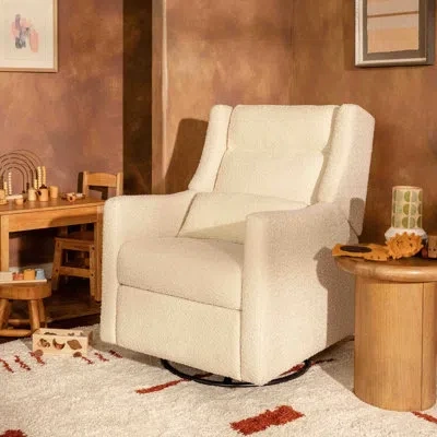 Babyletto Kiwi Power Recliner And Swivel Glider With Power Adjustable Headrest And Usb Port In Performance Ivory Boucle