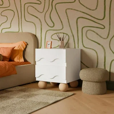 Babyletto Lido Wave Assembled Nightstand In White