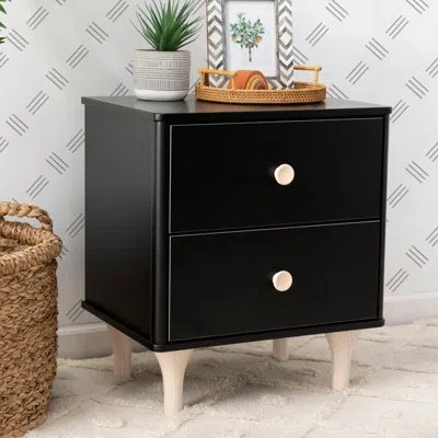 Babyletto Lolly 2 Drawer Nightstand With Usb Port In White,natural