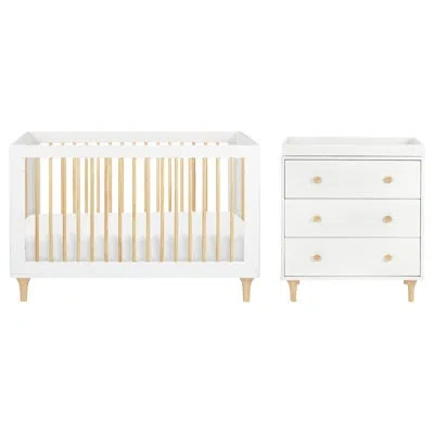 Babyletto Lolly Convertible Standard Crib Nursery Furniture Set In Black,washed Natural