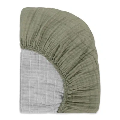 Babyletto Matcha Muslin All-stages Midi Crib Sheet In Green