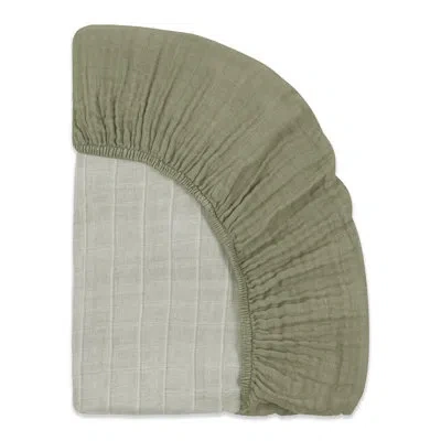 Babyletto Matcha Muslin Mini Crib Sheet In Green