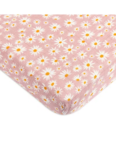 Babyletto Mini Crib Sheet In Gots Certified Organic Muslin Cotton In Daisy