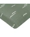 Babyletto Mini Crib Sheet In Gots Certified Organic Muslin Cotton In Ocean Waves