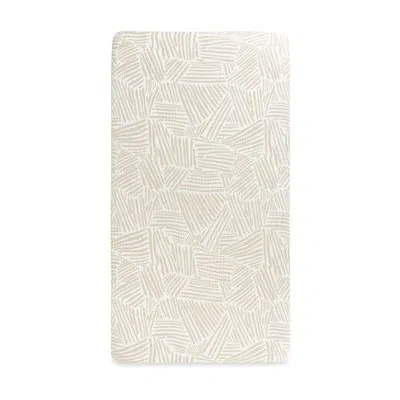 Babyletto Oat Stripe Crib Sheet In Muslin Cotton
