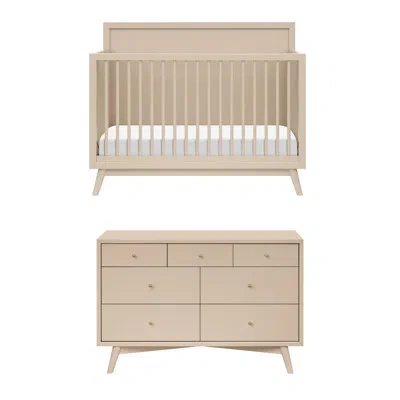 Babyletto Palma Convertible Standard Nursery Furniture Set In Pink
