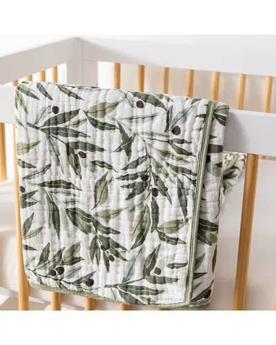 Babyletto Quilt In 3 Layer Gots Certified Organic Muslin Cotton In Green