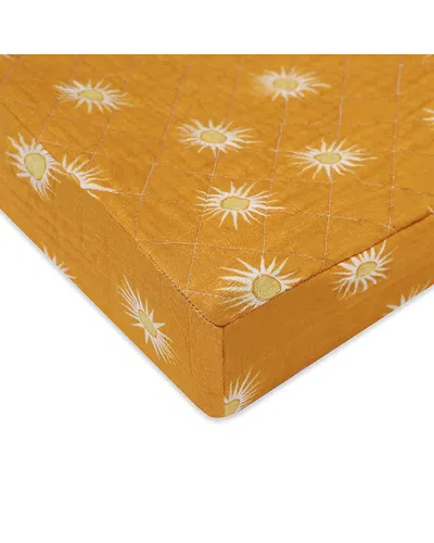 Babyletto Quilted Changing Pad Cover In Gots Certified Organic Muslin Cotton In Yellow