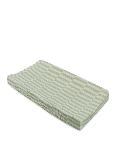 Babyletto Quilted Changing Pad Cover In Muslin Cotton In Mos Stripe