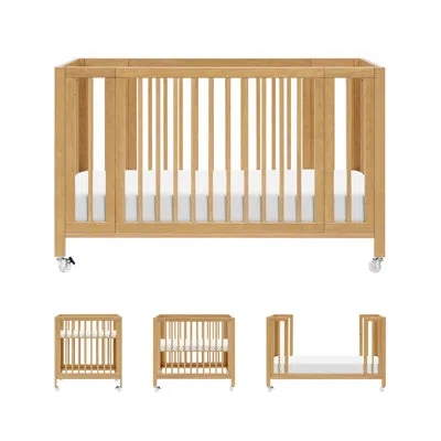 Babyletto Rolli 9-in-1 Convertible All-stages Crib With Bassinet In Honey