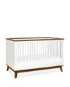 Babyletto Scoot 3-in-1 Convertible Crib In White/naturalwalnut