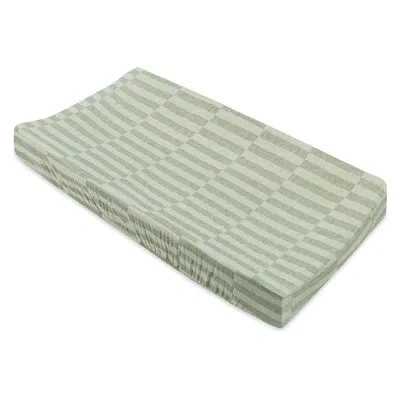 Babyletto Stripe Quilted Muslin Changing Pad Cover In Cocoa