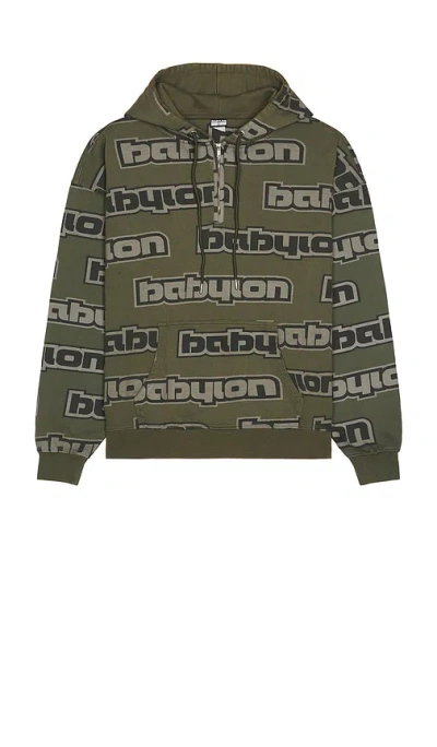 Babylon All Over Hoodie In Green
