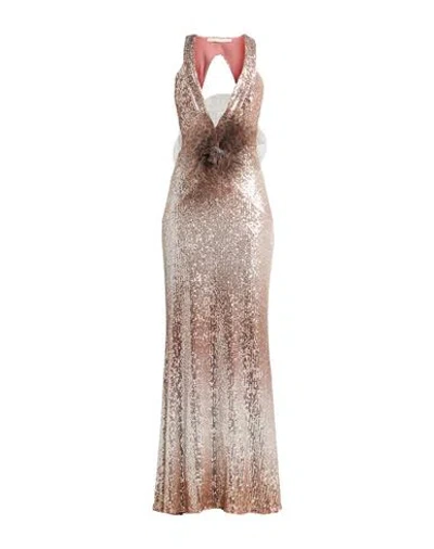 Babylon Collection Woman Maxi Dress Beige Size 10 Polyester, Elastane In Sand