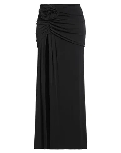 Babylon Collection Woman Maxi Skirt Black Size 8 Polyester, Elastane