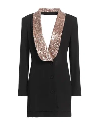 Babylon Collection Woman Mini Dress Black Size 8 Polyester, Elastane
