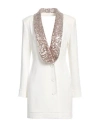 Babylon Collection Woman Mini Dress White Size 6 Polyester, Elastane