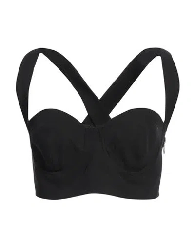 Babylon Collection Woman Top Black Size 6 Polyester, Elastane