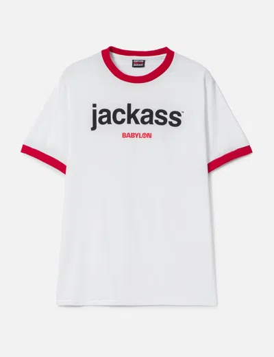 Babylon Jackass X  Ringer Tee In White