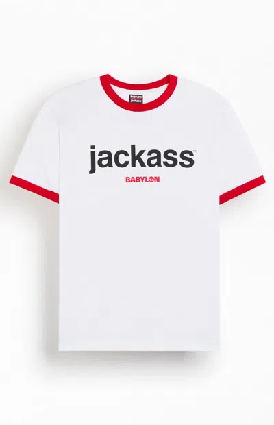 Babylon La Men's Jackass Babylon Ringer T-shirt In White