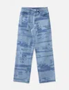 Babylon 5 Pocket Laser Printed Patched Pants In Blue