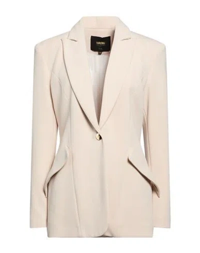 Babylon Woman Blazer Beige Size 8 Polyester, Elastane