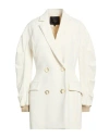 Babylon Woman Blazer Ivory Size 4 Polyester, Elastane In White