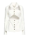 Babylon Woman Blazer White Size 10 Polyamide, Elastane