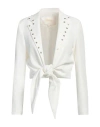 Babylon Woman Blazer White Size 4 Polyester, Elastane