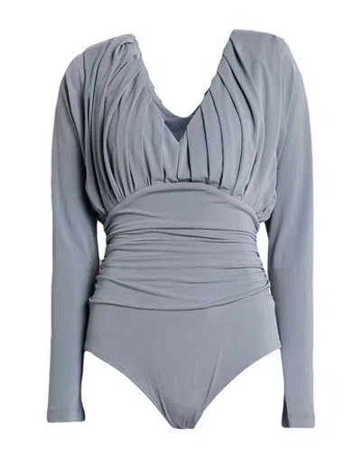 Babylon Woman Bodysuit Grey Size 6 Polyester, Elastane In Blue